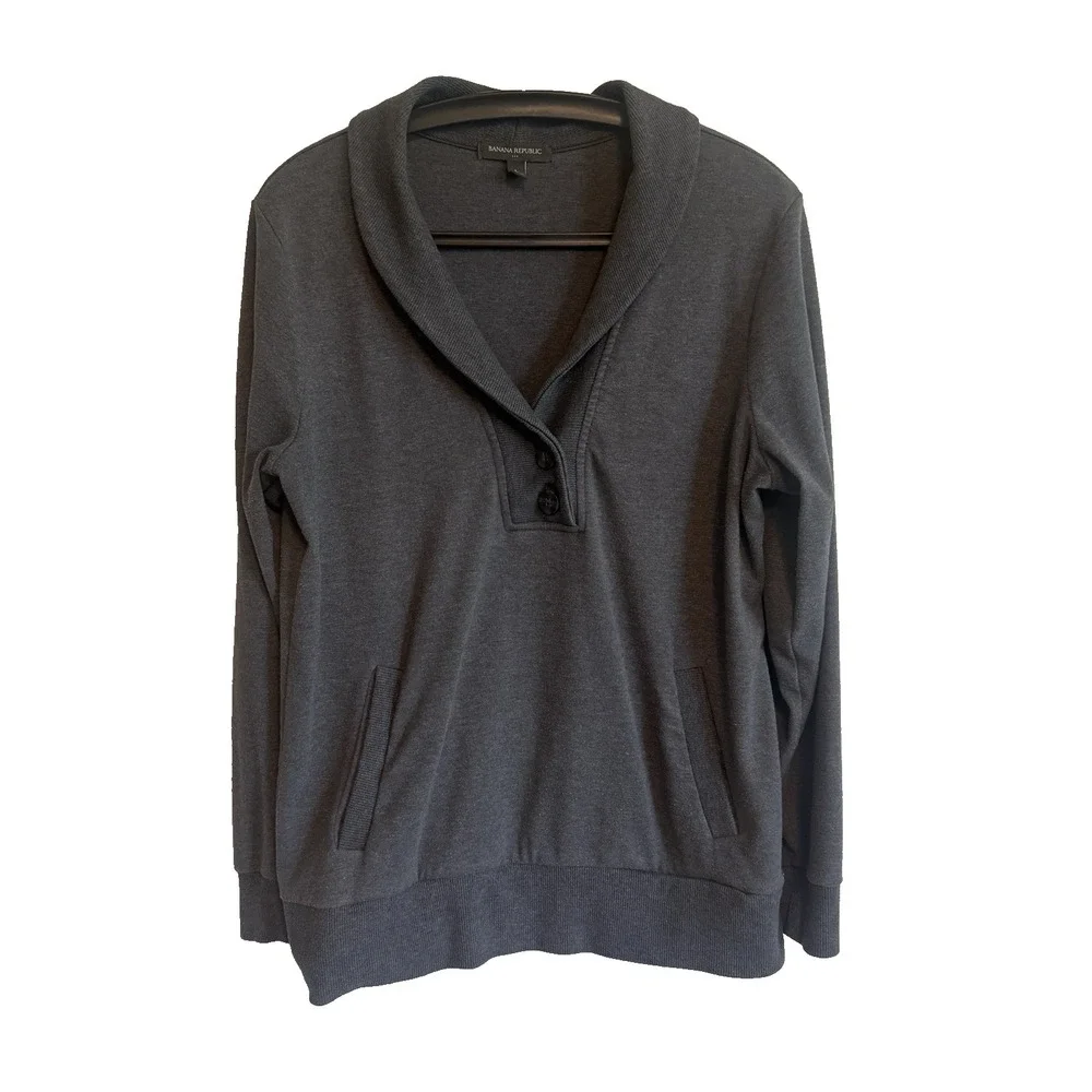 Banana Republic Mens Pullover Gray Sweater L Minimalist Layers Officecore Preppy